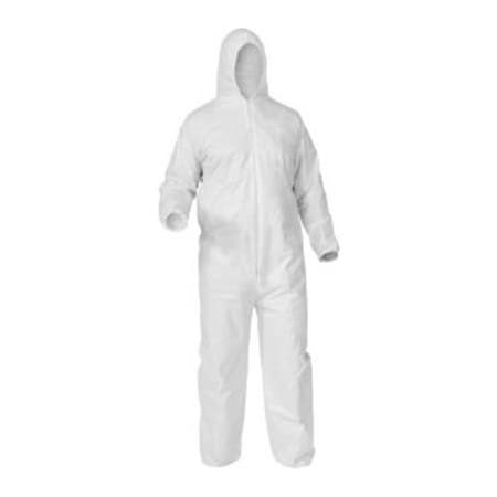 Keystone Safety KeyGuard Coverall, Elastic Wrists & Ankles, Attached Hood, Zipper Front, White, 3XL, 25/CS CVL-KG-HE-3XL